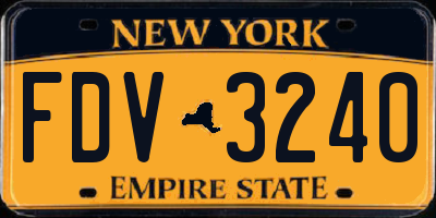 NY license plate FDV3240