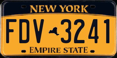 NY license plate FDV3241