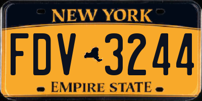 NY license plate FDV3244