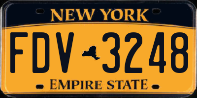NY license plate FDV3248