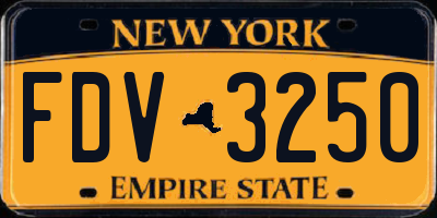 NY license plate FDV3250