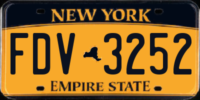 NY license plate FDV3252