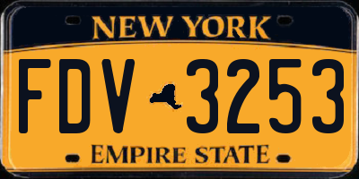 NY license plate FDV3253