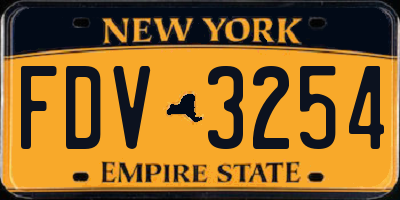 NY license plate FDV3254