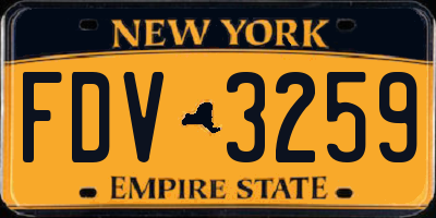 NY license plate FDV3259