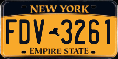 NY license plate FDV3261