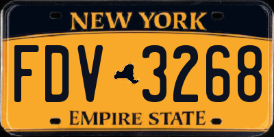 NY license plate FDV3268