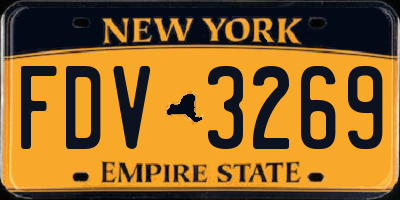 NY license plate FDV3269