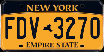 NY license plate FDV3270