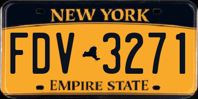 NY license plate FDV3271
