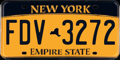 NY license plate FDV3272