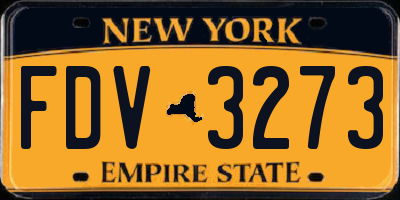 NY license plate FDV3273
