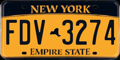 NY license plate FDV3274