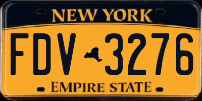 NY license plate FDV3276