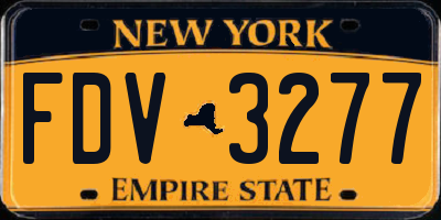NY license plate FDV3277