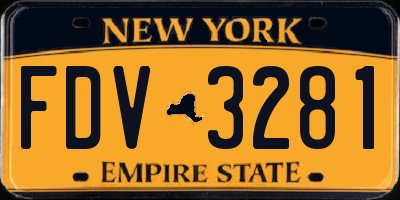 NY license plate FDV3281
