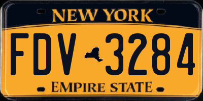 NY license plate FDV3284