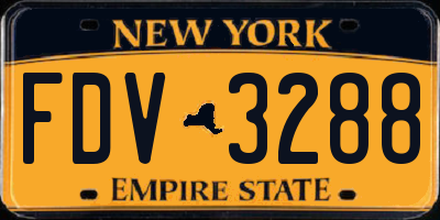 NY license plate FDV3288