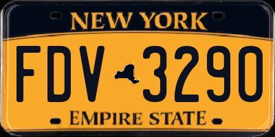 NY license plate FDV3290