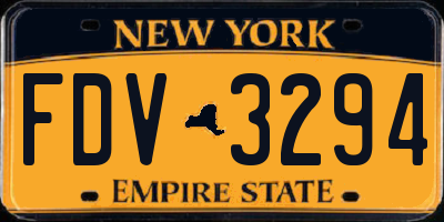 NY license plate FDV3294