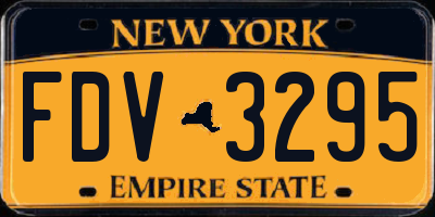 NY license plate FDV3295