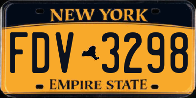 NY license plate FDV3298