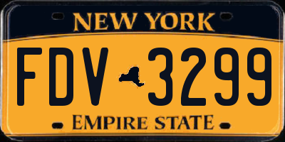 NY license plate FDV3299