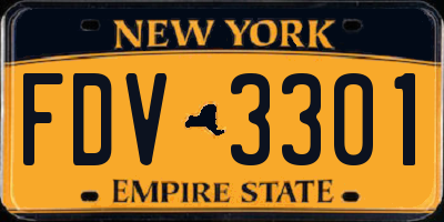 NY license plate FDV3301