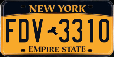 NY license plate FDV3310