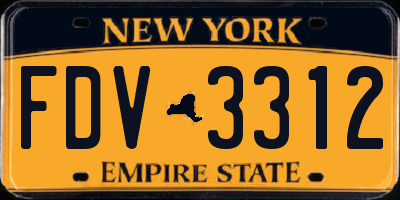 NY license plate FDV3312