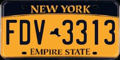 NY license plate FDV3313