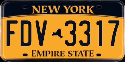 NY license plate FDV3317