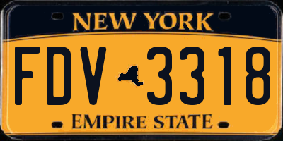 NY license plate FDV3318