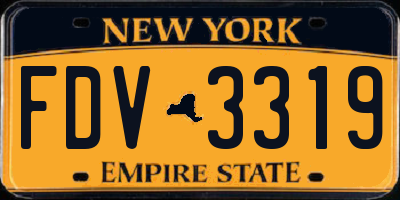 NY license plate FDV3319