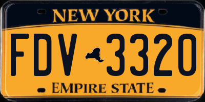 NY license plate FDV3320