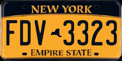 NY license plate FDV3323