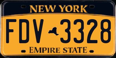 NY license plate FDV3328