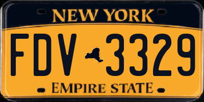 NY license plate FDV3329