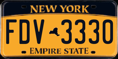 NY license plate FDV3330