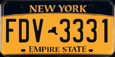 NY license plate FDV3331