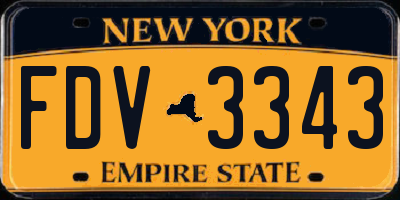 NY license plate FDV3343