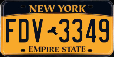 NY license plate FDV3349
