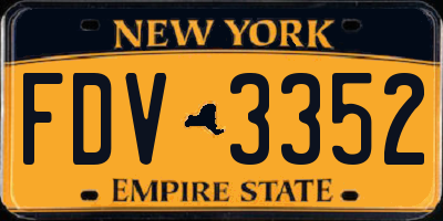 NY license plate FDV3352
