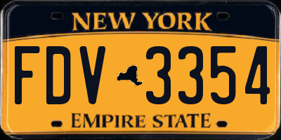NY license plate FDV3354
