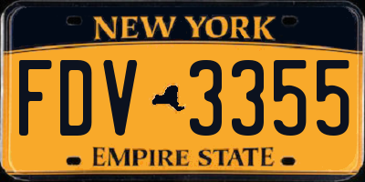 NY license plate FDV3355