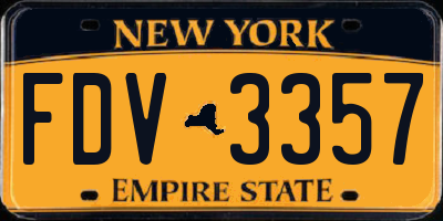 NY license plate FDV3357
