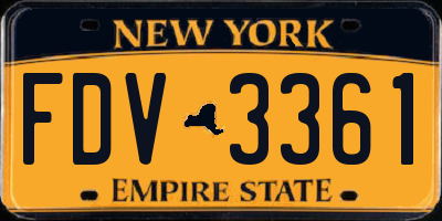 NY license plate FDV3361