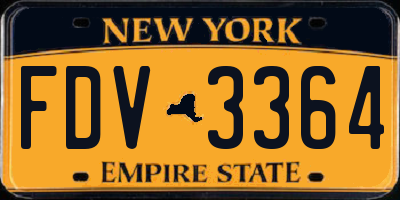 NY license plate FDV3364