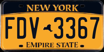 NY license plate FDV3367