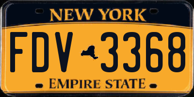 NY license plate FDV3368